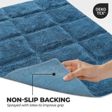 Cotton Checkers Geometric Non-Skid Washable 2 Piece Bath Rug Set