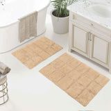 Cotton Checkers Geometric Non-Skid Washable 2 Piece Bath Rug Set
