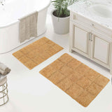 Cotton Checkers Geometric Non-Skid Washable 2 Piece Bath Rug Set