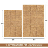 Cotton Checkers Geometric Non-Skid Washable 2 Piece Bath Rug Set