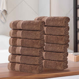Niles Egyptian Giza Cotton Plush Absorbent Face Towel Washcloth Set of 12