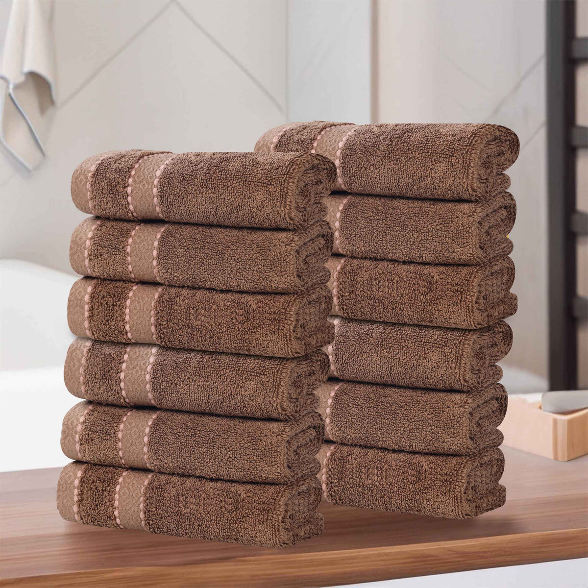 Niles Egyptian Giza Cotton Plush Heavyweight Soft 12 Piece Towel Set