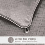 Monochrome Basketweave Plush Microfiber Down Alternative Comforter