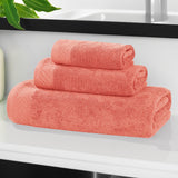 Basketweave Egyptian Cotton Solid 3 Piece Assorted Towel Set