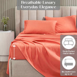 1200 Thread Count Cotton Rich Solid Deep Pocket Bed Sheet Set