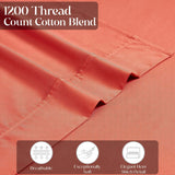 1200 Thread Count Cotton Rich Solid Deep Pocket Bed Sheet Set