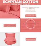Egyptian Cotton 300 Thread Count Solid Luxury Duvet Cover Set