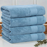 Aria Turkish Cotton Solid Heavyweight Plush Bath Towel Set of 4