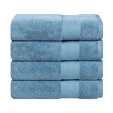 Aria Turkish Cotton Solid Heavyweight Plush Bath Towel Set of 4