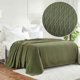 Diamond Weave Modern Classic Geometric All-Season Cotton Blanket