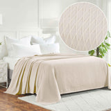 Diamond Weave Modern Classic Geometric All-Season Cotton Blanket