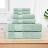 Turkish Cotton Highly Absorbent Solid 6 Piece Towel Set