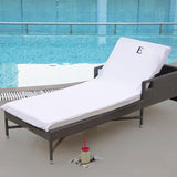 Cotton Monogrammed Patio Chaise Lounge Chair Cover