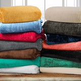 Fleece Plush Medium Weight Fluffy Soft Solid Decorative Blanket