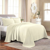 Fleur De Lis Jacquard Matelassé Cotton Medallion Bedspread Set