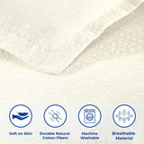 Fleur De Lis Jacquard Matelassé Cotton Medallion Bedspread Set