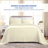 Fleur De Lis Jacquard Matelassé Cotton Medallion Bedspread Set