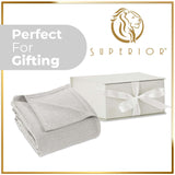 Waffle Weave Honeycomb Knit Soft Solid Textured Cotton Blanket