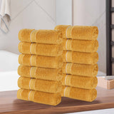 Niles Egyptian Giza Cotton Plush Absorbent Face Towel Washcloth Set of 12