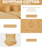 Egyptian Cotton 300 Thread Count Solid Luxury Duvet Cover Set