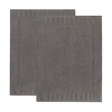 Leo Cotton Solid Modern Absorbent Heavy Washable Bath Mat Set of 2