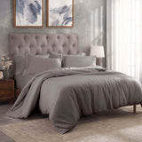 Egyptian Cotton 300 Thread Count Solid Luxury Duvet Cover Set