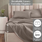 1200 Thread Count Cotton Rich Solid Deep Pocket Bed Sheet Set