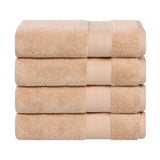 Aria Turkish Cotton Solid Heavyweight Plush Bath Towel Set of 4