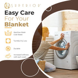 Waffle Weave Honeycomb Knit Soft Solid Textured Cotton Blanket