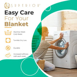 Waffle Weave Honeycomb Knit Soft Solid Textured Cotton Blanket