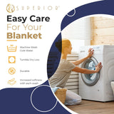 Waffle Weave Honeycomb Knit Soft Solid Textured Cotton Blanket