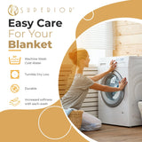 Waffle Weave Honeycomb Knit Soft Solid Textured Cotton Blanket