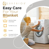 Waffle Weave Honeycomb Knit Soft Solid Textured Cotton Blanket