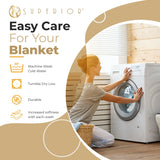 Waffle Weave Honeycomb Knit Soft Solid Textured Cotton Blanket