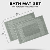 Egyptian Cotton Greek Key Infinity Border Bath Mat Set of 2