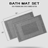 Egyptian Cotton Greek Key Infinity Border Bath Mat Set of 2