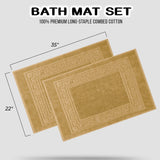 Egyptian Cotton Greek Key Infinity Border Bath Mat Set of 2