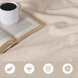 Milan Cotton Textured Jacquard Striped Lightweight Woven Blanket