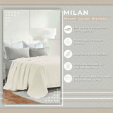 Milan Cotton Textured Jacquard Striped Lightweight Woven Blanket