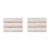 Egyptian Cotton Dobby Border Medium Weight 6 Piece Hand Towel Set