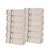 Niles Egyptian Giza Cotton Plush Absorbent Face Towel Washcloth Set of 12