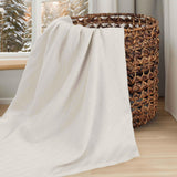 Milan Cotton Textured Jacquard Striped Lightweight Woven Blanket