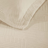 Cotton Jacquard Matelassé Scalloped Geometric Fret Bedspread Set