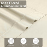 1200 Thread Count Cotton Rich Solid Deep Pocket Bed Sheet Set