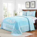 Kymbal Cotton Blend Woven Medallion Jacquard Bedspread Set