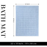 Nora Cotton Solid Absorbent Thick Checkered Washable Bath Mat Set of 2