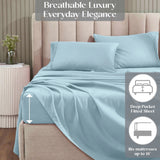 1200 Thread Count Cotton Rich Solid Deep Pocket Bed Sheet Set