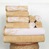 Cotton Marble and Solid Quick Dry 10 Piece Assorted Bathroom Towel Set