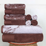 Cotton Marble and Solid Quick Dry 10 Piece Assorted Bathroom Towel Set