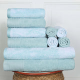 Cotton Marble and Solid Quick Dry 10 Piece Assorted Bathroom Towel Set
